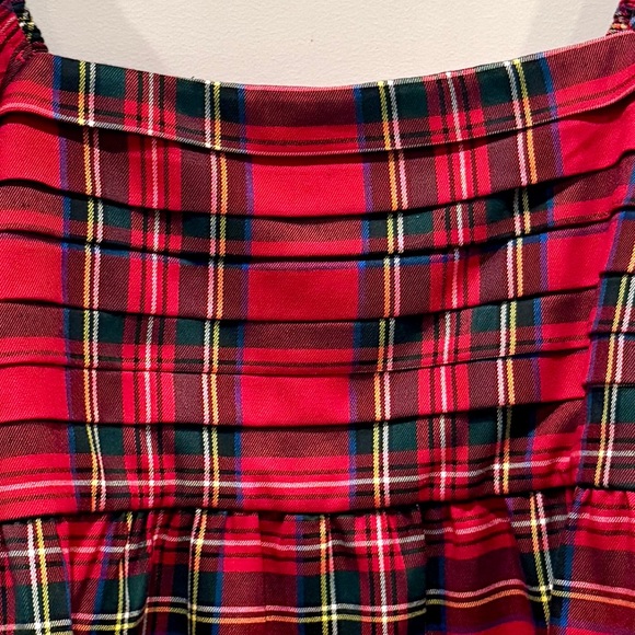 Francesca’s Collections Nicole Plaid Puff Sleeve Pleated Holiday Blouse NWT - Picture 5 of 15